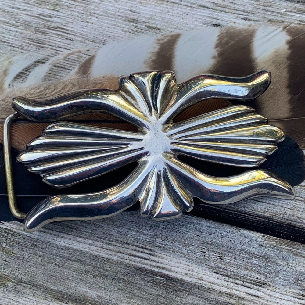 Vintage Native American Spider Sandcast Belt Buckle